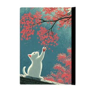 کلاسور پاد آفرین مدل گربه کیوت و درخت پاییزی کد 134