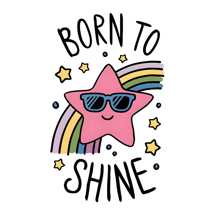 استیکر پارچه و لباس پاد آفرین مدل کارتونی ستاره کد S5597