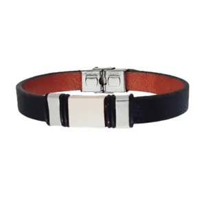 دستبند مردانه مدل سولینا چرم طبیعی کد 1919