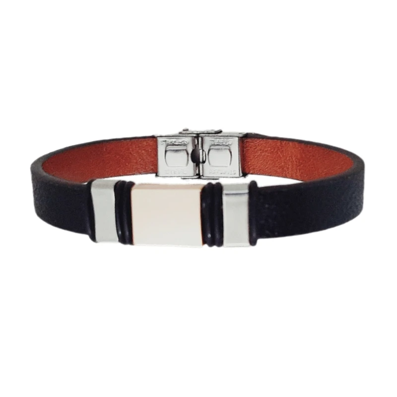 دستبند مردانه مدل سولینا چرم طبیعی کد 1919