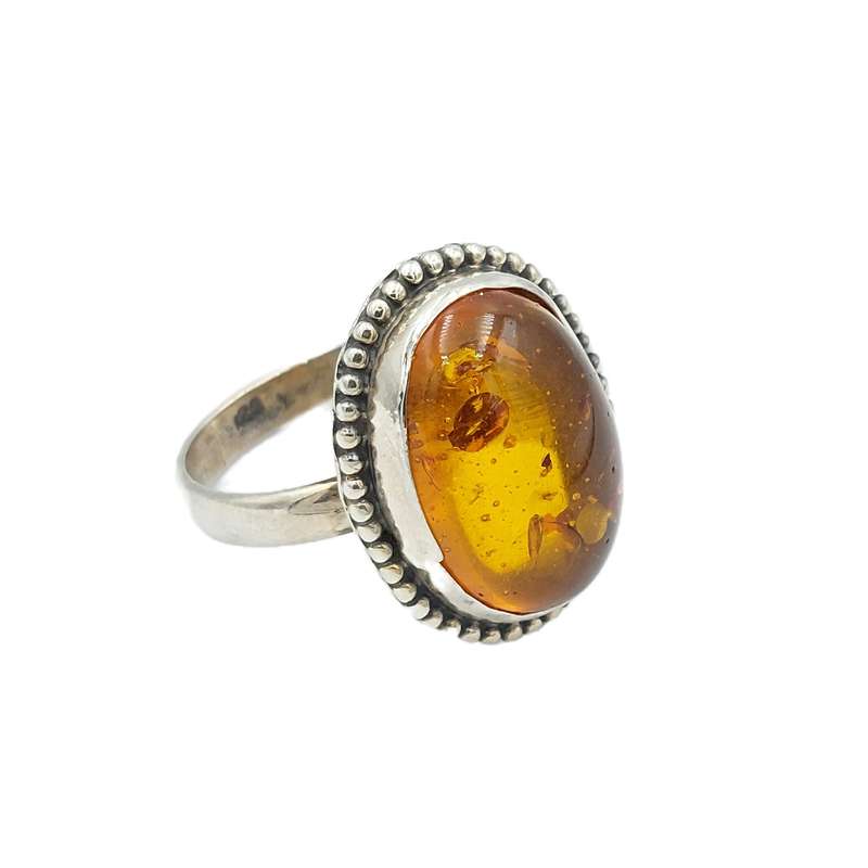 انگشتر نقره زنانه مدل کهربا کد 20550