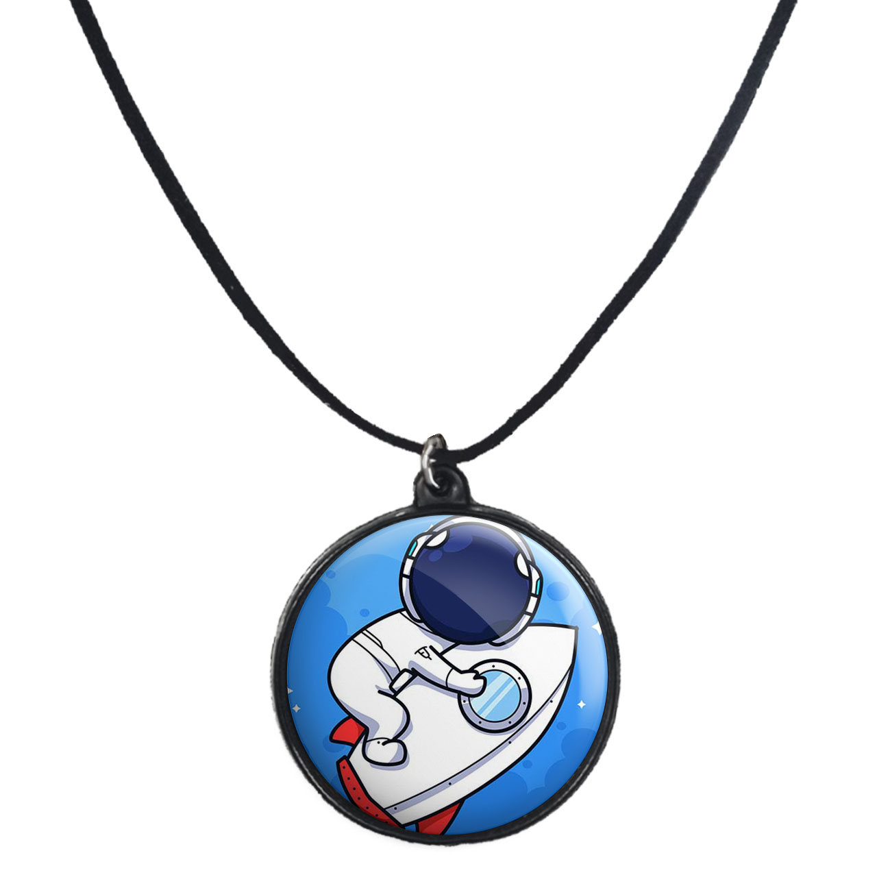 گردنبند پرمانه طرح فضانورد کد pmb.10360 مدل دو طرفه