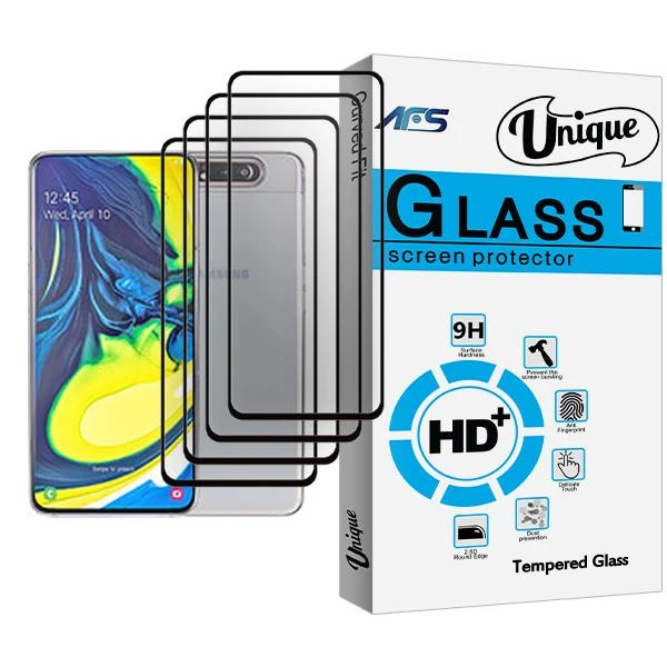 محافظ صفحه نمایش ای اف اس مدل Unique Glass MIX004 مناسب برای گوشی موبایل سامسونگ Galaxy A80 بسته چهار عددی