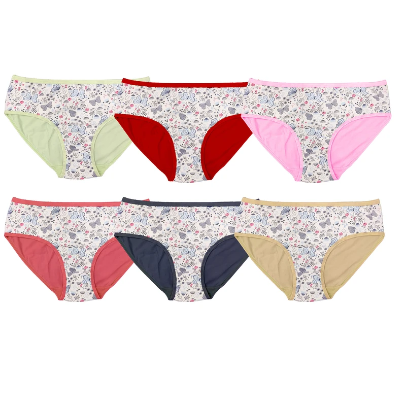 شورت زنانه طرح گل و پروانه بسته 6 عددی