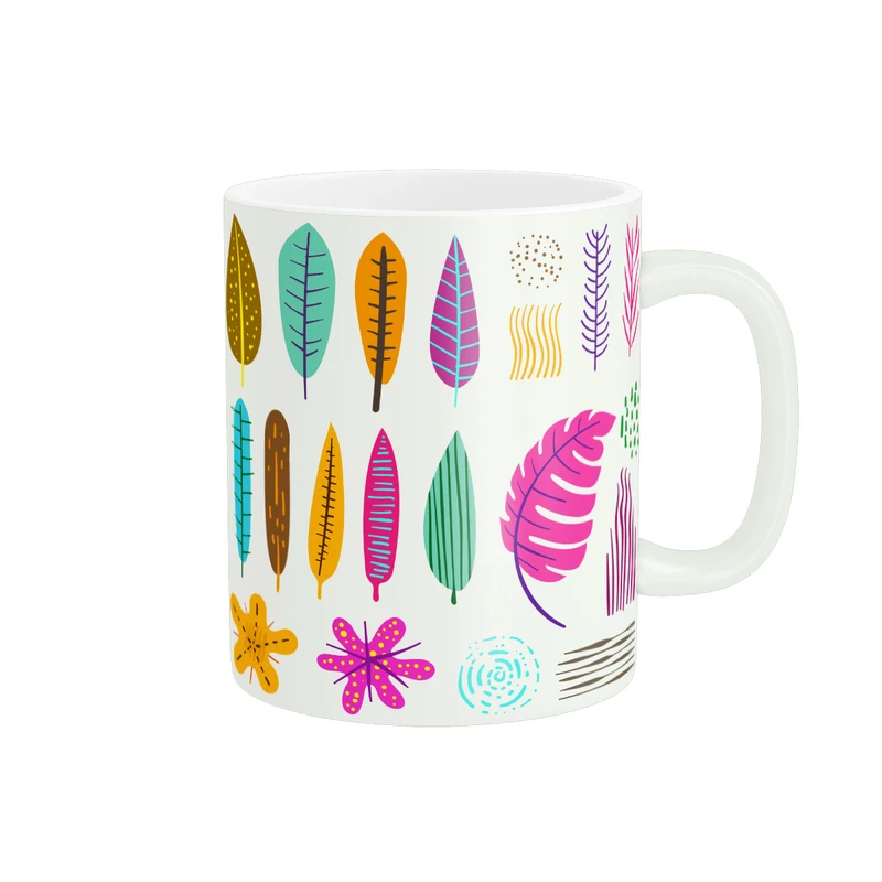 ماگ پادآفرین مدل برگ طرح فانتزی کد PM022