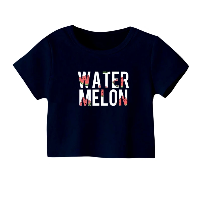 کراپ‌ تی‌شرت آستین کوتاه زنانه مدل نوشته یلدایی کد 8