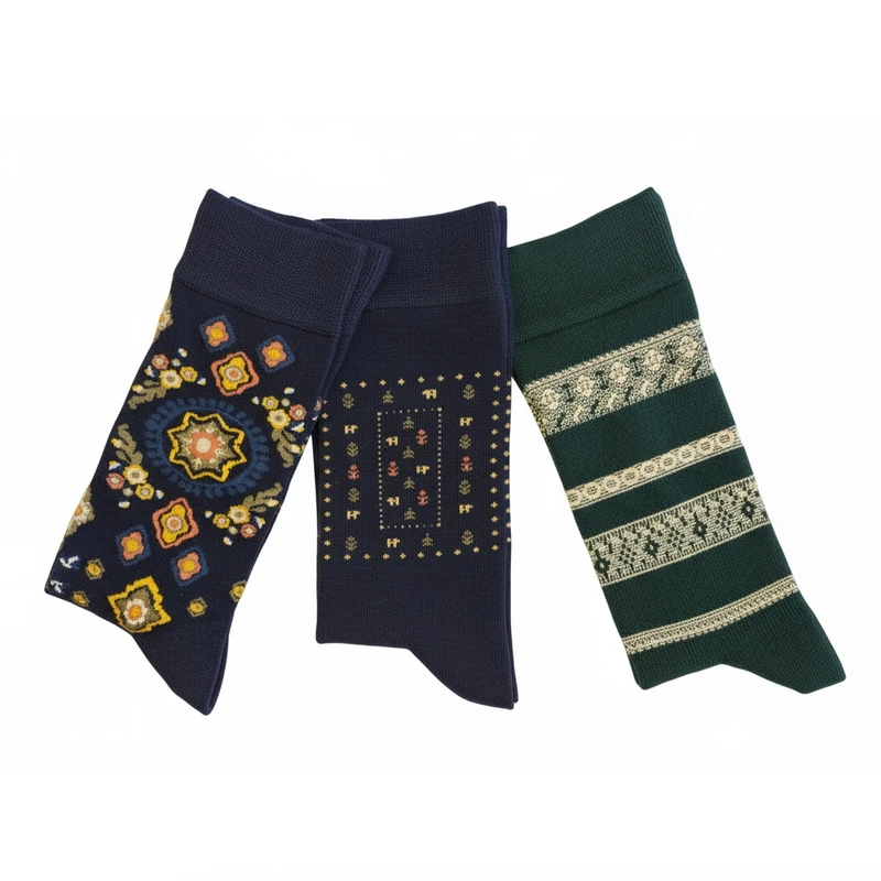 جوراب ساق بلند مردانه مدل 7 بسته 3 عددی