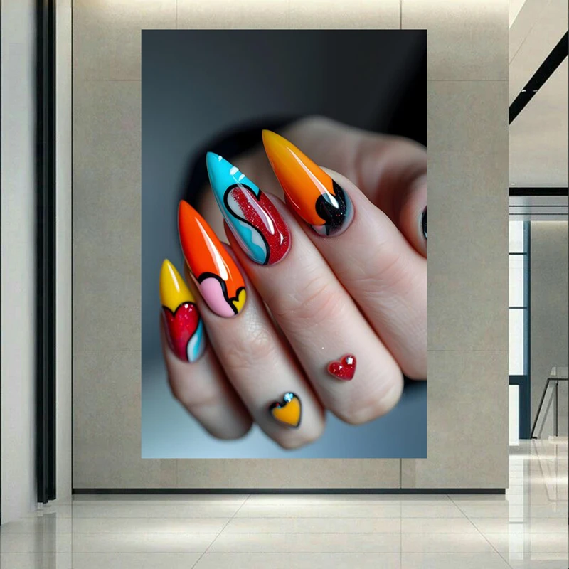  تابلو بوم طرح مخمل کاشت ناخن هنری مدل فانتزی کد AR303254