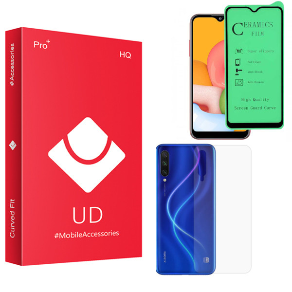 محافظ صفحه نمایش سرامیکی یو دی مدل HQ مناسب برای گوشی موبایل شیائومی Mi a3 به همراه محافظ پشت گوشی