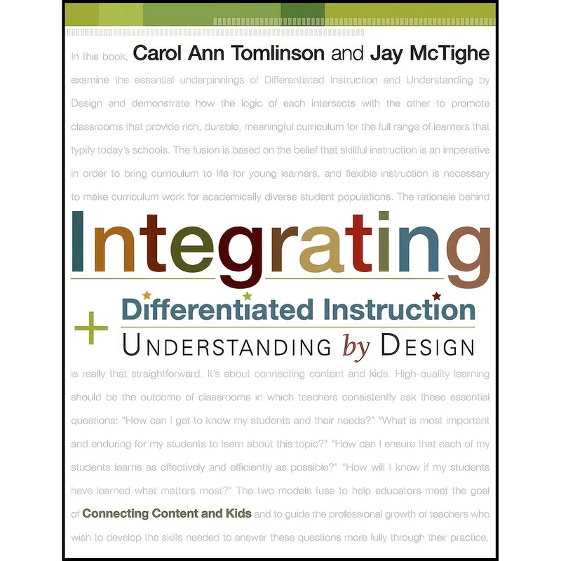 کتاب Integrating Differentiated Instruction And Understanding by Design اثر Carol Ann Tomlinson and Jay McTighe انتشارات Assoc for Supervision and Curriculum Development