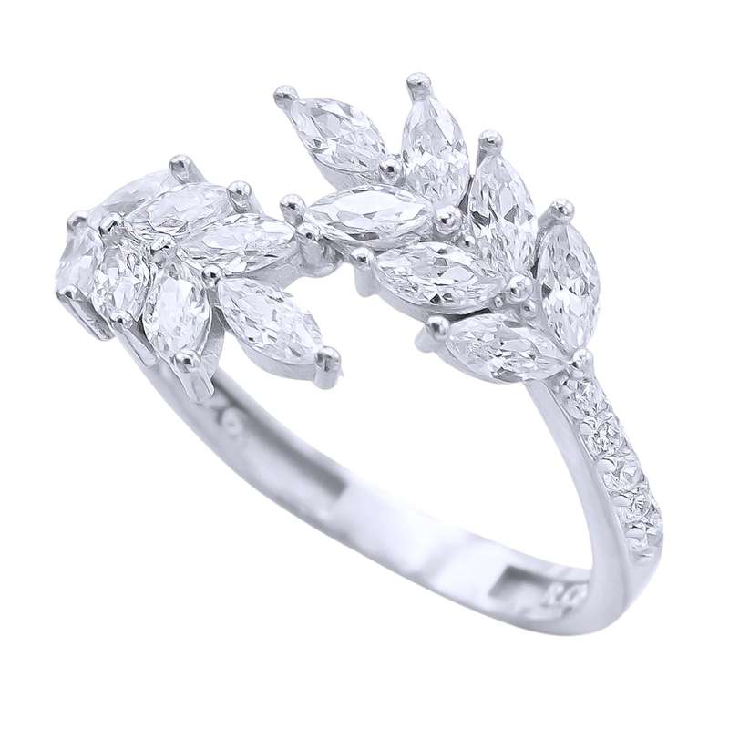 انگشتر نقره زنانه مدل سولیتر مارکیز شهر 1048