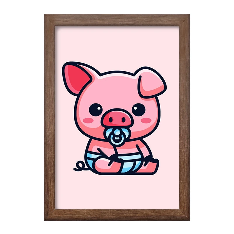 تابلو خندالو طرح حیوانات بامزه خوک کد 28348