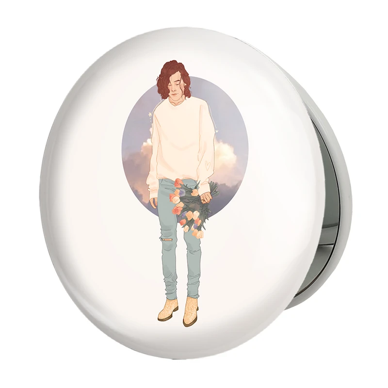 آینه جیبی خندالو طرح هری استایلز گروه موسیقی وان دایرکشن One Direction مدل تاشو کد 18976 