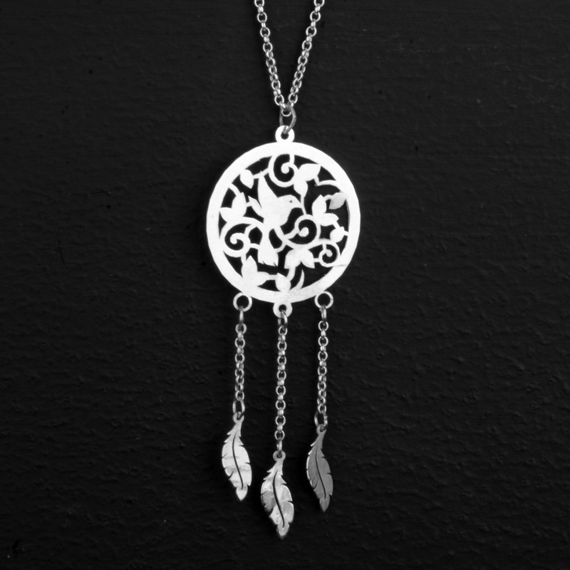 گردنبند نقره زنانه مدل مرغ آمین