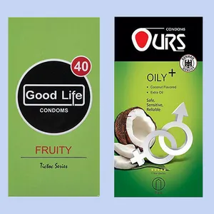 کاندوم گودلایف مدل Fruity بسته 12 عددی به همراه کاندوم ساده اورز مدل Oily Plus بسته 12 عددی