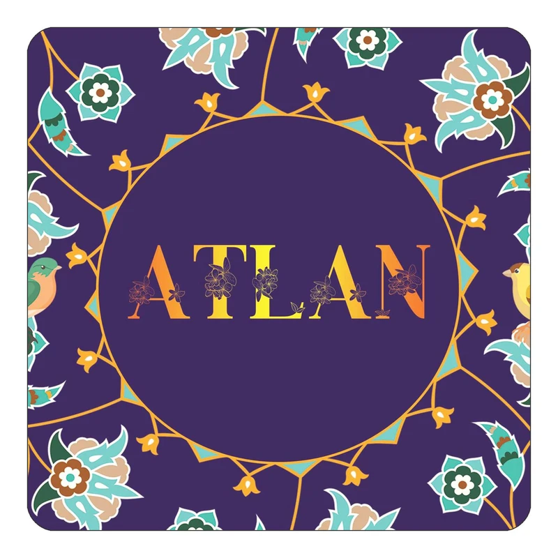 مگنت کاکتی طرح اسم آتلان atlan مدل گل و بلبل کد mg11871