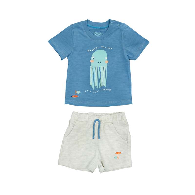 ست تی شرت و شلوارک نوزادی پاپو مدل henrik