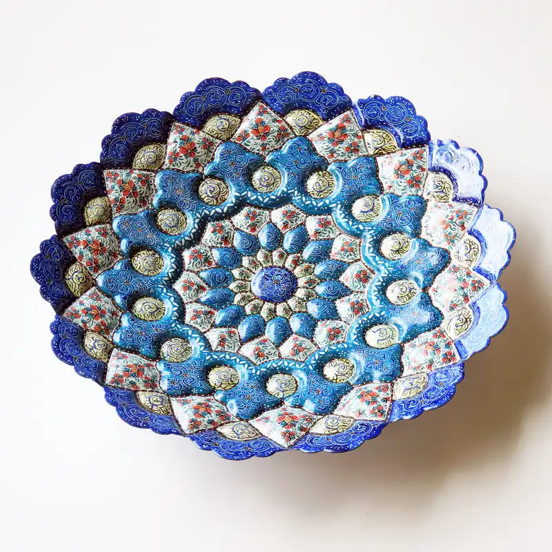 بشقاب میناکاری مدل اسلیمی طرح دایره کد 1130