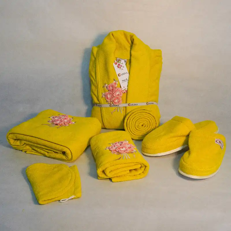 ست حوله کارینا مدل ویولت کد 03 مجموعه 6 عددی