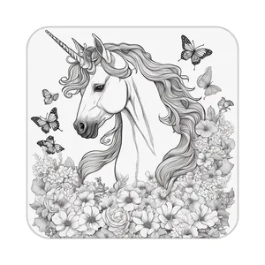 زیر لیوانی کاکتی طرح اسب تک شاخ و یونیکورن مدل mp29334