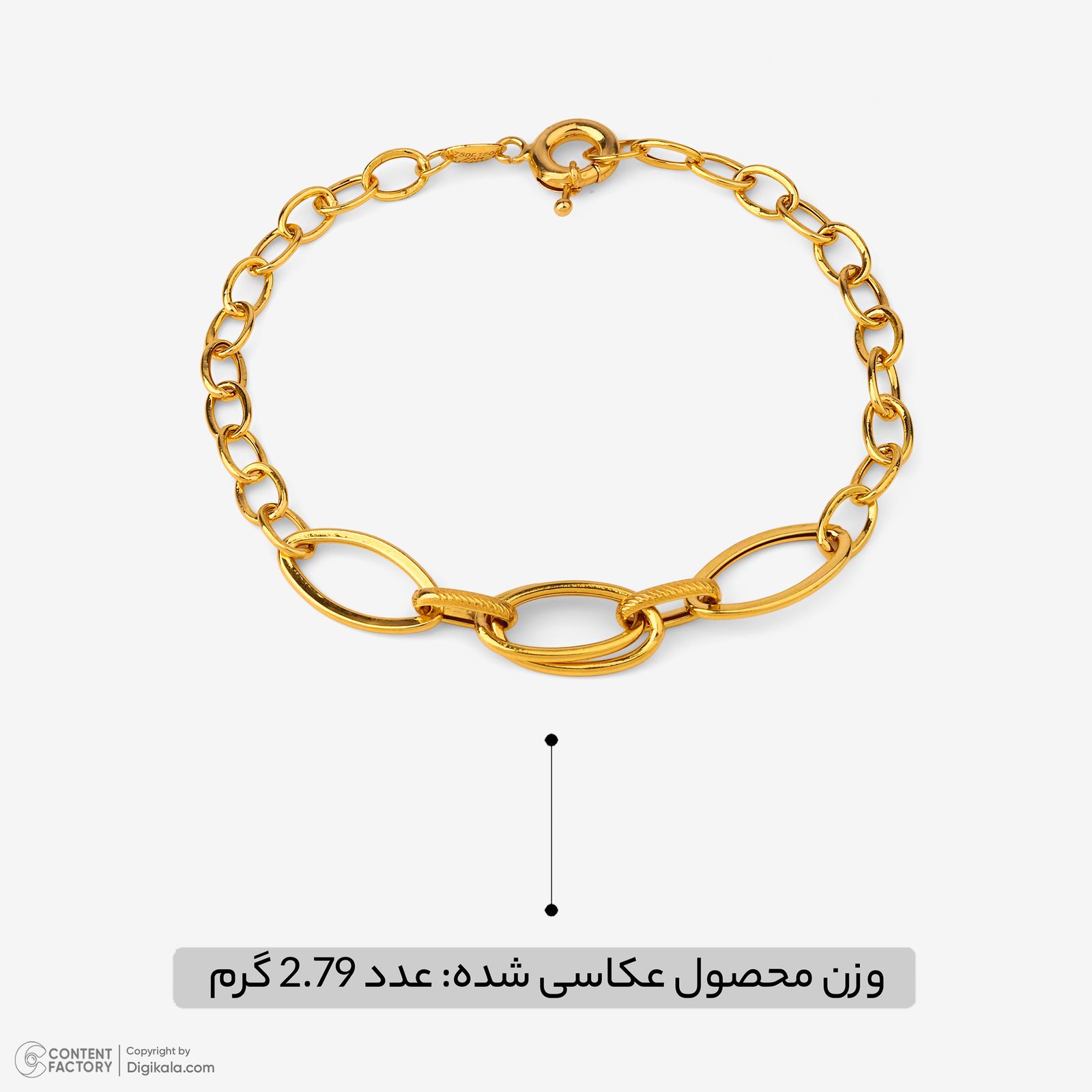 دستبند زنجیری طلا کم اجرت 18 عیار زنانه حانیه مدل 2073 -  - 4