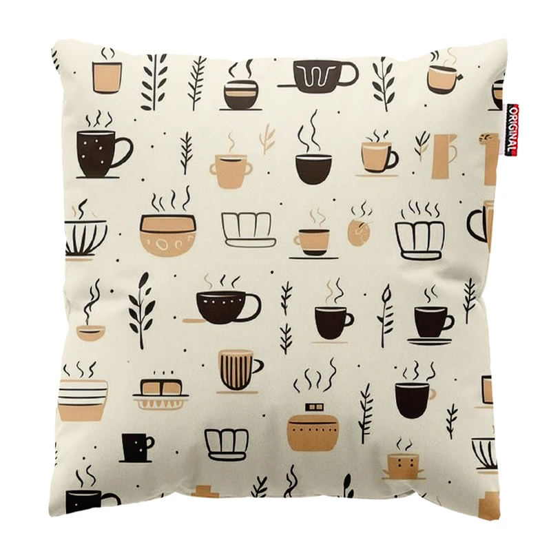 کوسن پاد آفرین طرح قهوه کافی کافه coffee کد 3999 سایز 40*40 سانتی متر