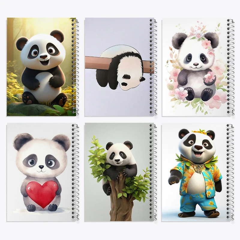 دفتر نقاشی 50 برگ خندالو طرح پاندا کیوت کد 880 مجموعه 6 عددی