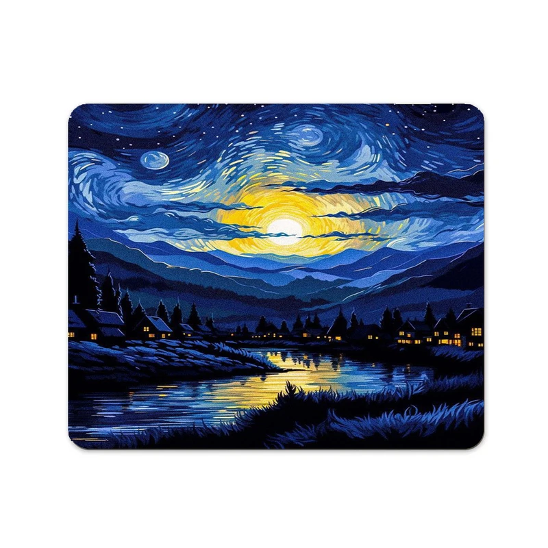 ماوس پد پاد آفرین مدل فانتزی طرح ونگوک شب های پرستاره کد p186 سایز 24*19 سانتی متر 
