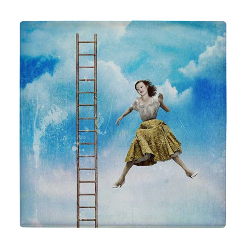 زیر لیوانی طرح بانو و نردبان کد    3274538_624