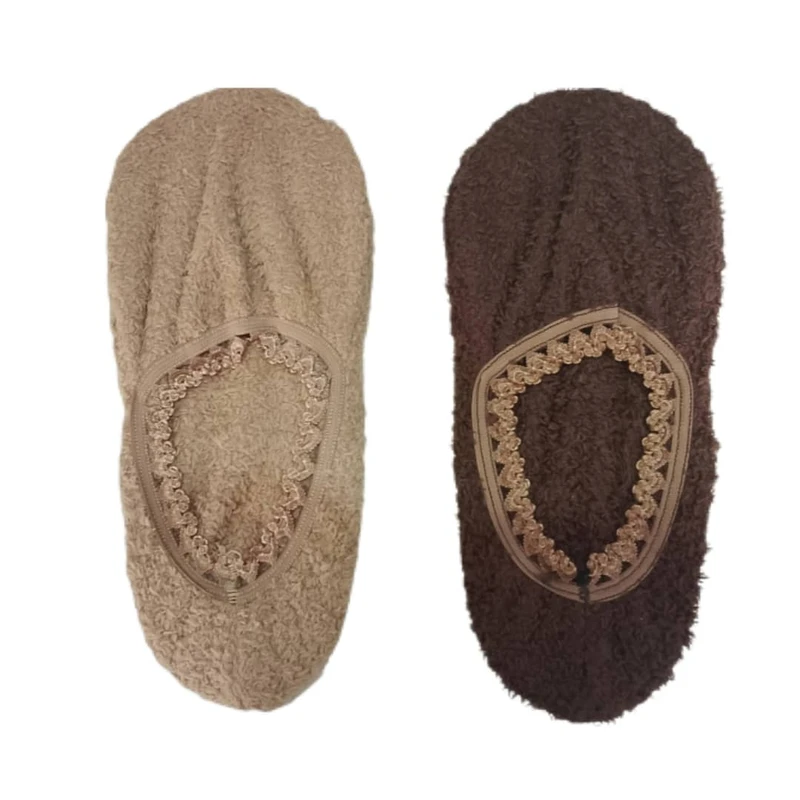 پاپوش زمستانی زنانه مدل رو فرشی مدل P001 بسته 2 عددی