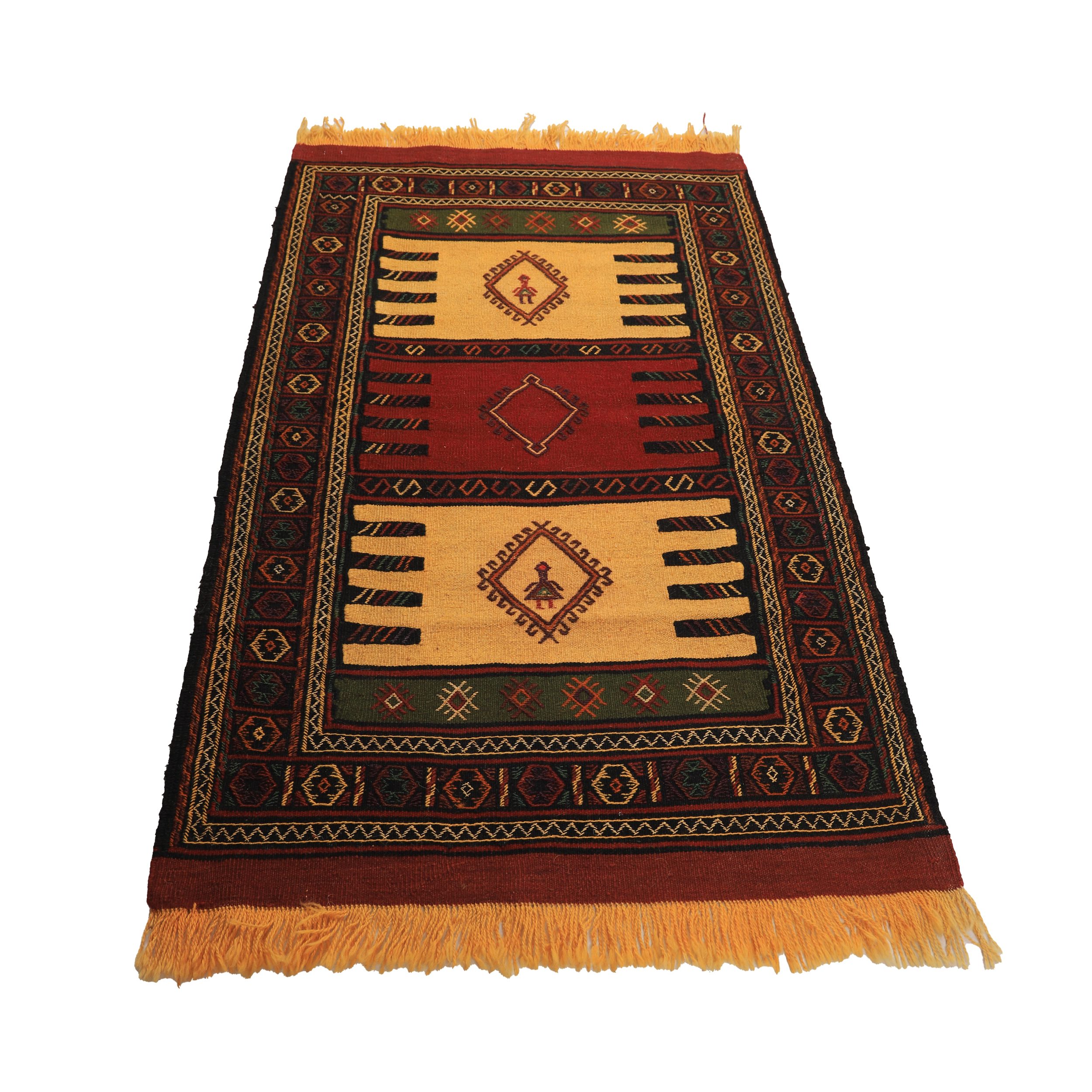 گلیم دستبافت دو متری مدل سفره کردی کد 40204114