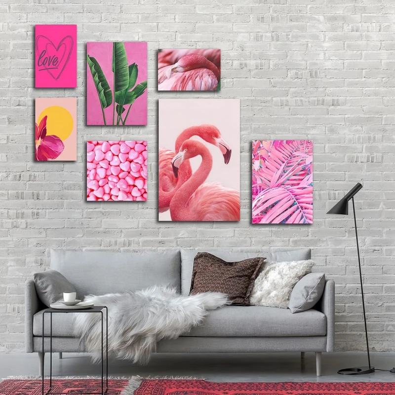 تابلو شاسی بکلیت طرح فلامینگو و برگ مدل SH-2708 مجموعه 7 عددی