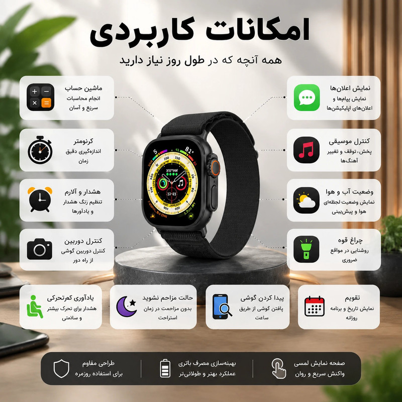 ساعت هوشمند ۴۹ میلی متری نکسورا مدل NEXO X1 با بند پارچه ای