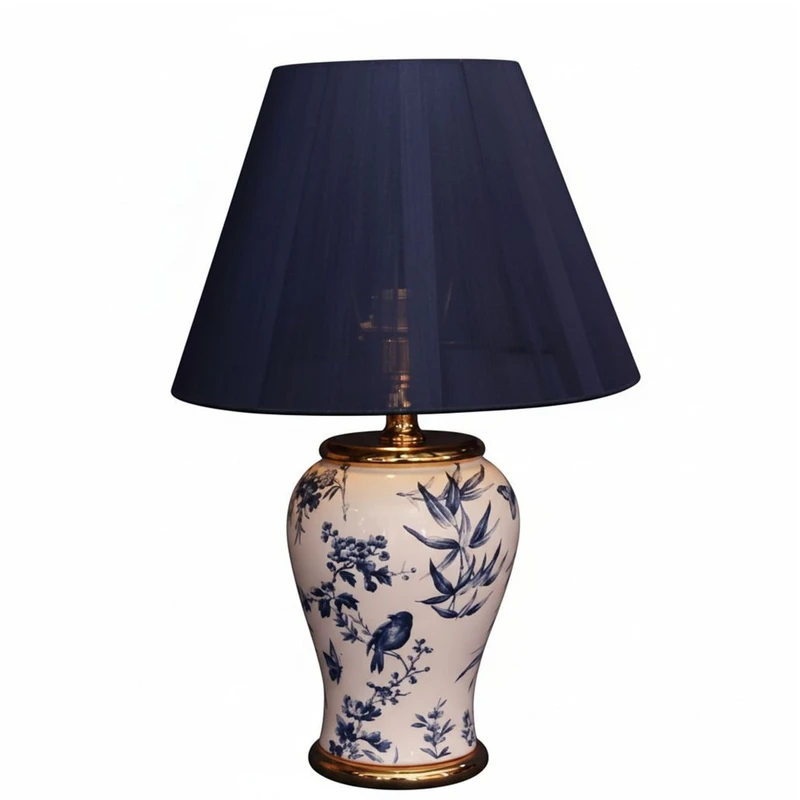 آباژور رومیزی مدل گل و پرنده