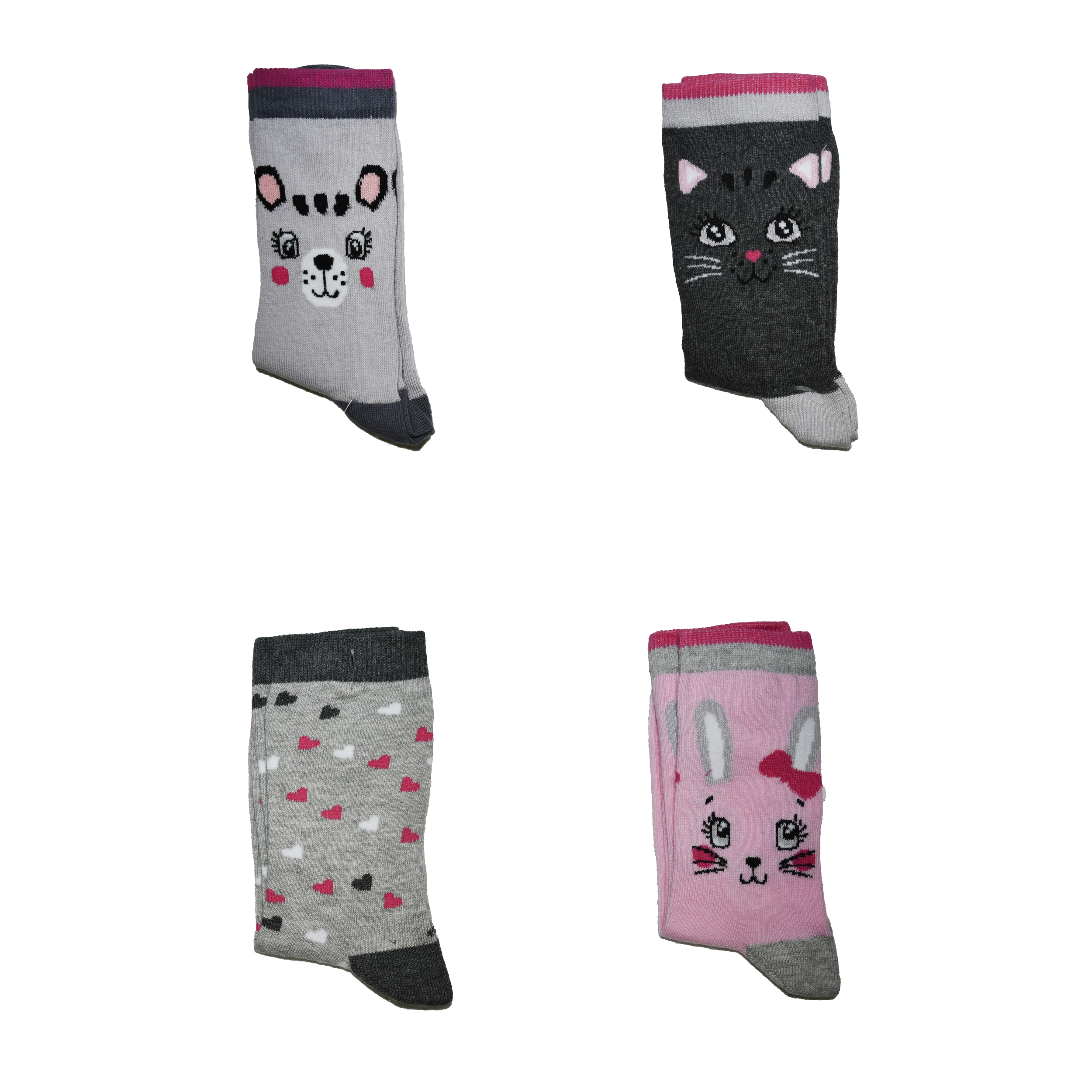 جوراب دخترانه ایکس میل مدل 9644 مجموعه 4 عددی 