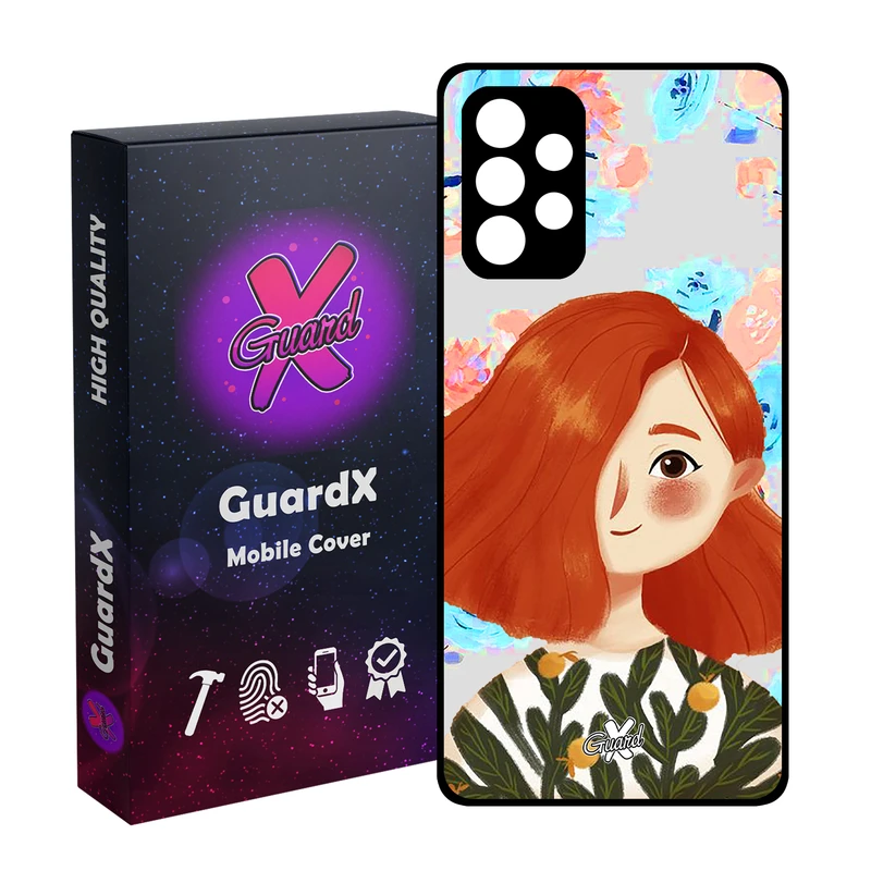 کاور گارد ایکس طرح دختر مدل Glass10324 مناسب برای گوشی موبایل سامسونگ Galaxy A52
