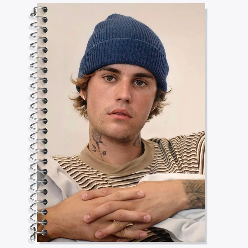 دفتر زبان 50 برگ خندالو مدل سه خط طرح جاستین بیبر Justin Bieber کد 19022