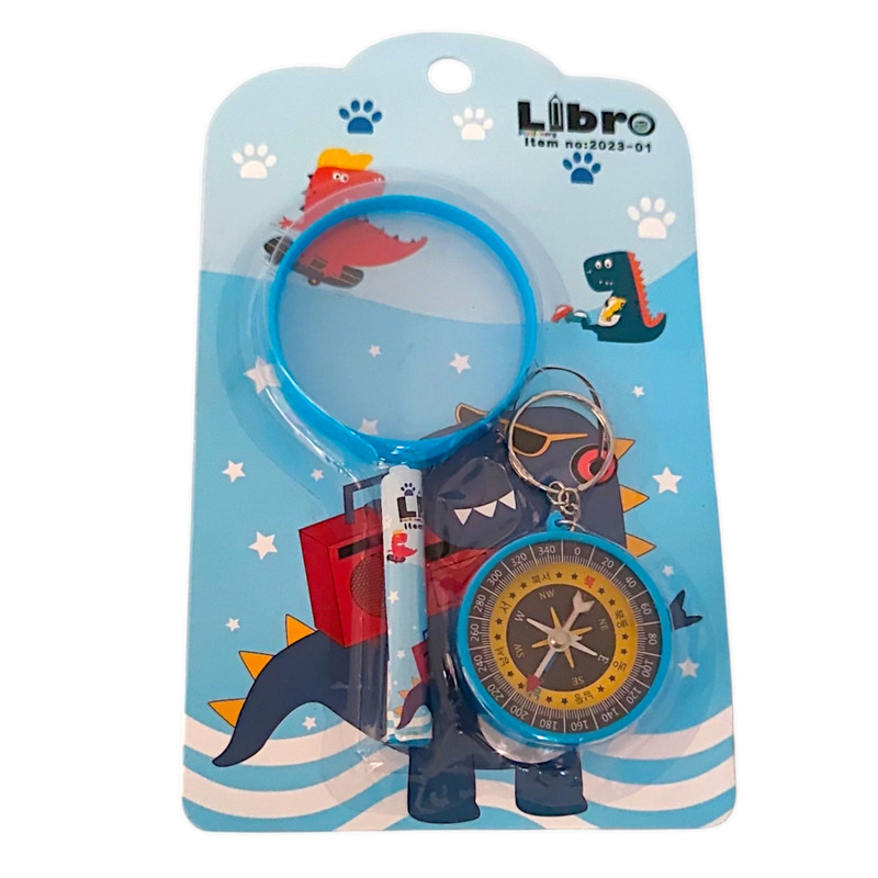 ذره بین مدل دایناسور به همراه قطب نما