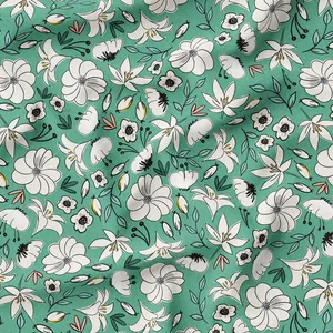 پارچه لباس عرض 1.5 متر باما مدل باغ نغمه کد 7011288 رنگ سبز