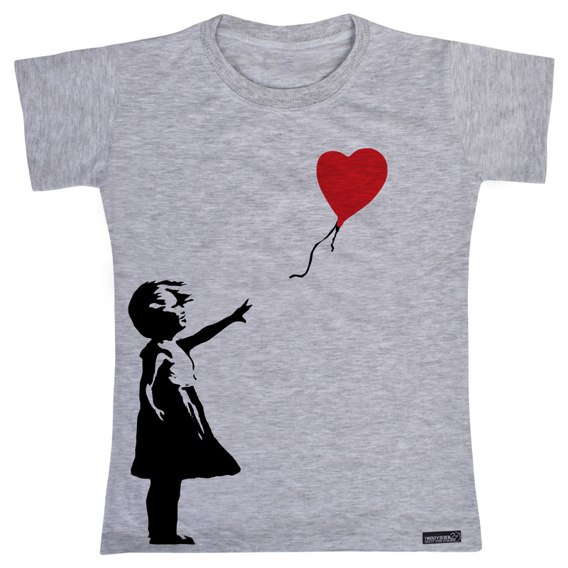 تی شرت آستین کوتاه پسرانه 27 مدل Girl with Balloon کد MH415