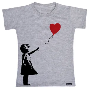 تی شرت آستین کوتاه دخترانه 27 مدل Girl with Balloon کد MH415