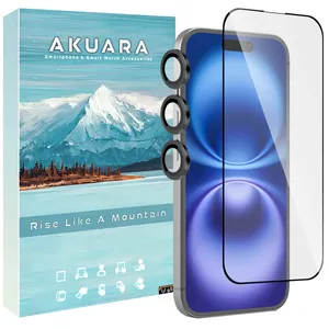 محافظ صفحه نمایش آکوآرا مدل AKU flrn مناسب برای گوشی موبایل اپل iPhone 16 Pro Max به همراه محافظ لنز دوربین