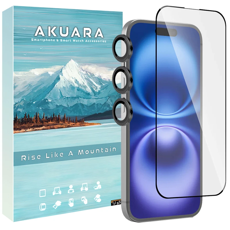 محافظ صفحه نمایش آکوآرا مدل AKU flrn مناسب برای گوشی موبایل اپل iPhone 14 Pro Max به همراه محافظ لنز دوربین
