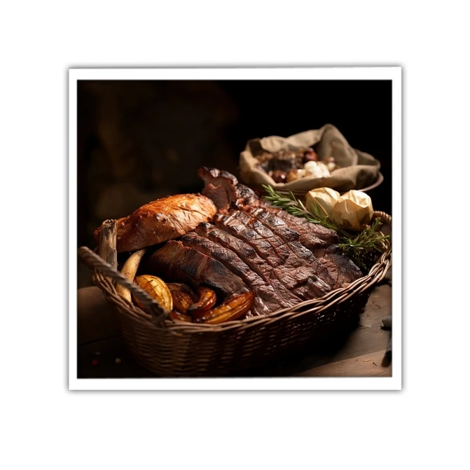 تابلو نوری بکلیت طرح رستوران و استیک گوشت مدل W-MID-19398