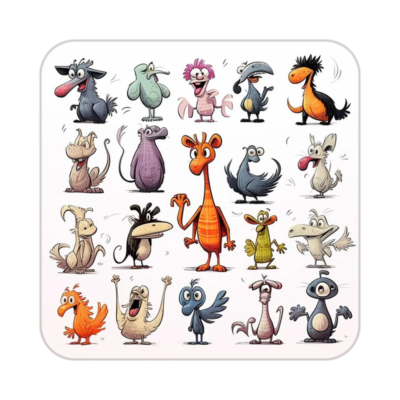 زیر لیوانی کاکتی طرح حیوانات کارتونی مدل mp27737