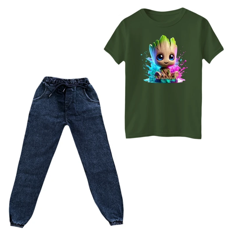 ست تی‌شرت و شلوار پسرانه مدل گروت کد 8