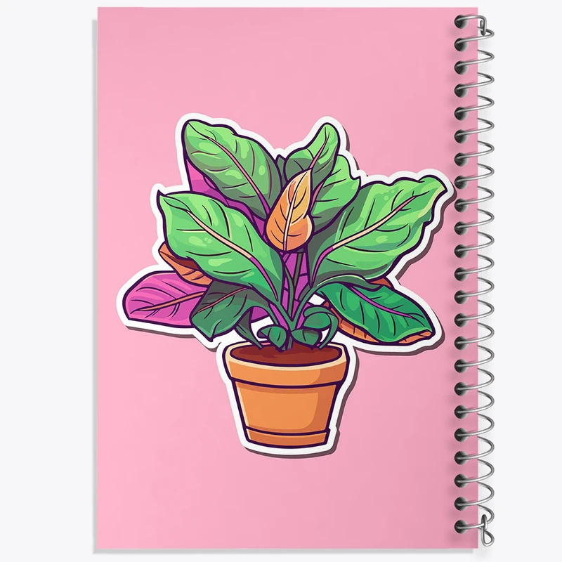 دفتر ژورنال نویسی 50 برگ خندالو مدل نقطه ای طرح گل و گیاه کد 36614