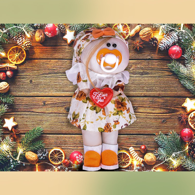 عروسک طرح دختر روسی مدل نی نی کد 13801 ارتفاع 23 سانتی متر