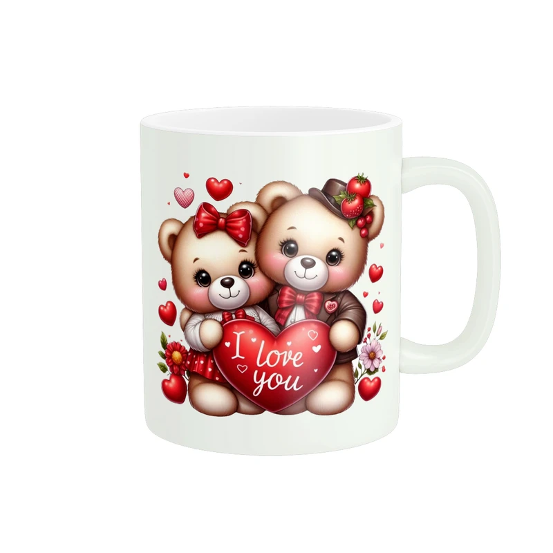 ماگ پادآفرین مدل عشق طرح LOVE خرس تدی کد PM1801