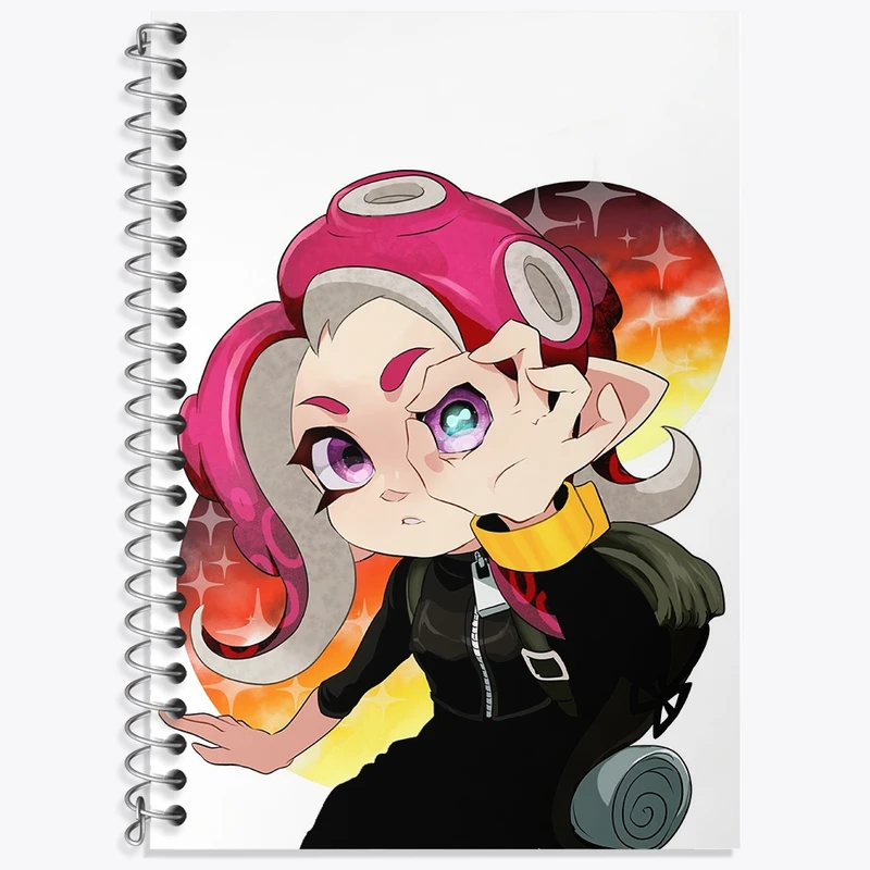 دفتر زبان 50 برگ خندالو مدل سه خط طرح بازی اسپلاتون (Splatoon) کد 33328